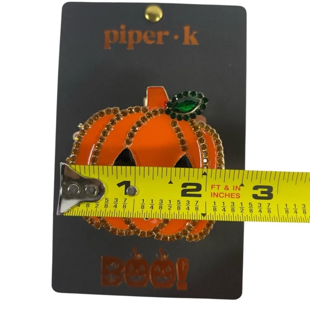 NWT ⚜️🎃⚜️ Piper K Adorable Jack o Lantern Pumpkin Hair Claw Clip